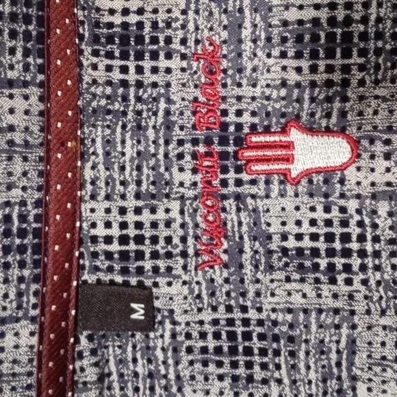 🆕️ 💙Visconti Black💙 - Ltd. Ed. Blue/Gray Textured L/S Button Down w/Mask - Picture 3 of 15